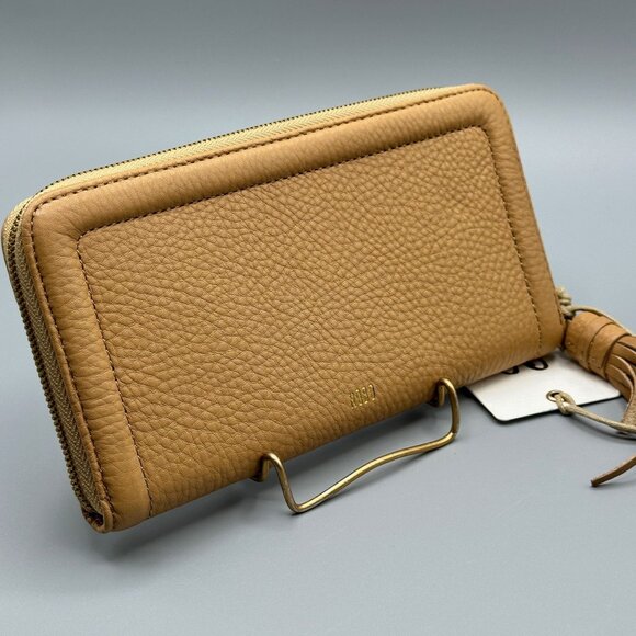 HOBO Nila Large Zip Around Continental Wallet Sandstone Pebbled Leather *READ* - Picture 2 of 16